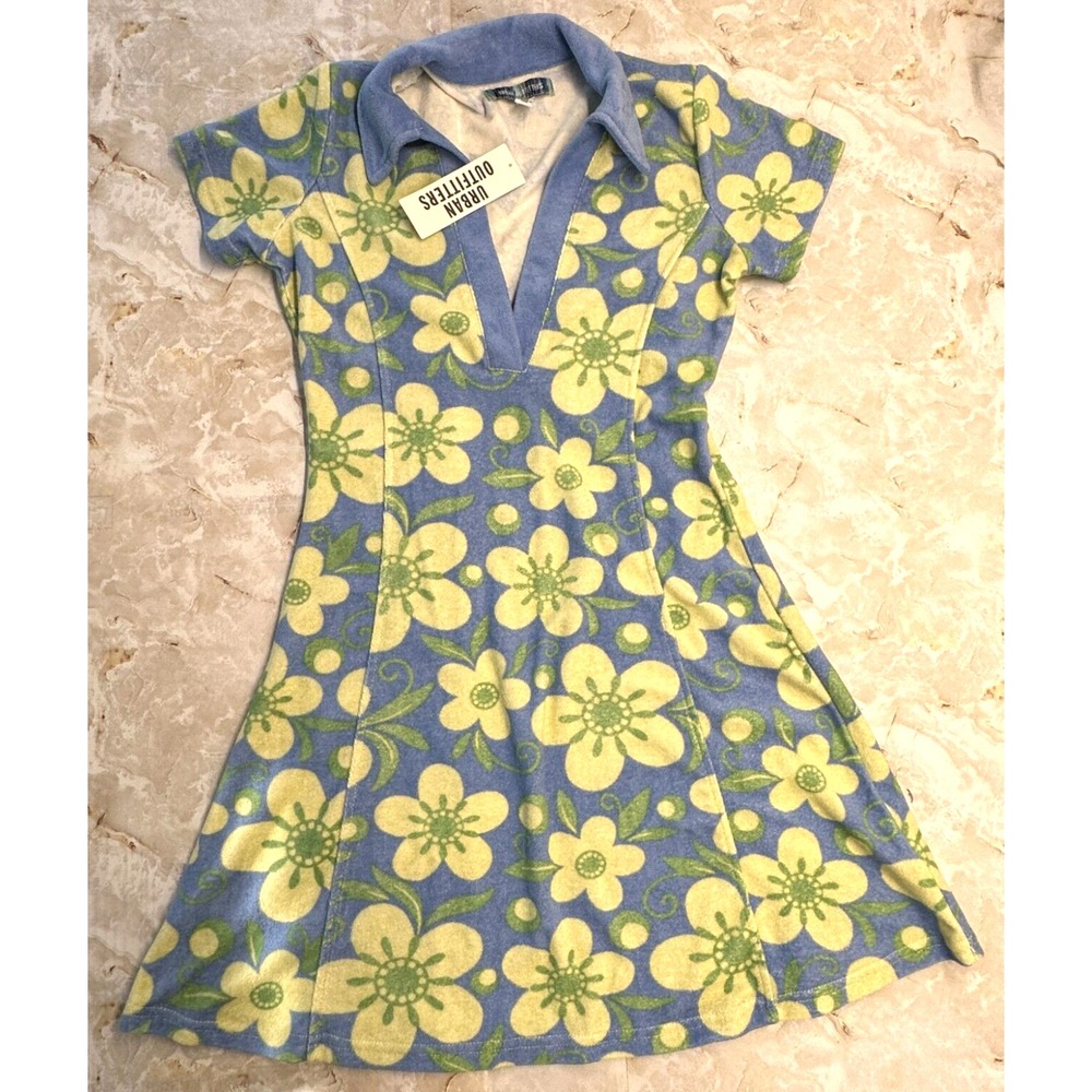 Urban Outfitters towelling collar Polo dress pull on short sleeve M - New